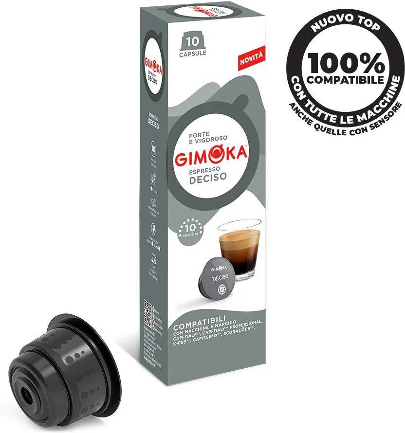 gimoka 100 capsule deciso compatibili con sistema caffitaly, caffitaly professional, cafissimo, k-fee system, verismo by starbucks