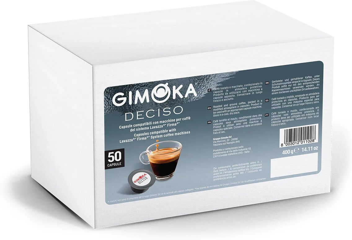 Gimoka 50 Capsule Espresso Deciso compatibili con sistema Lavazza Firma