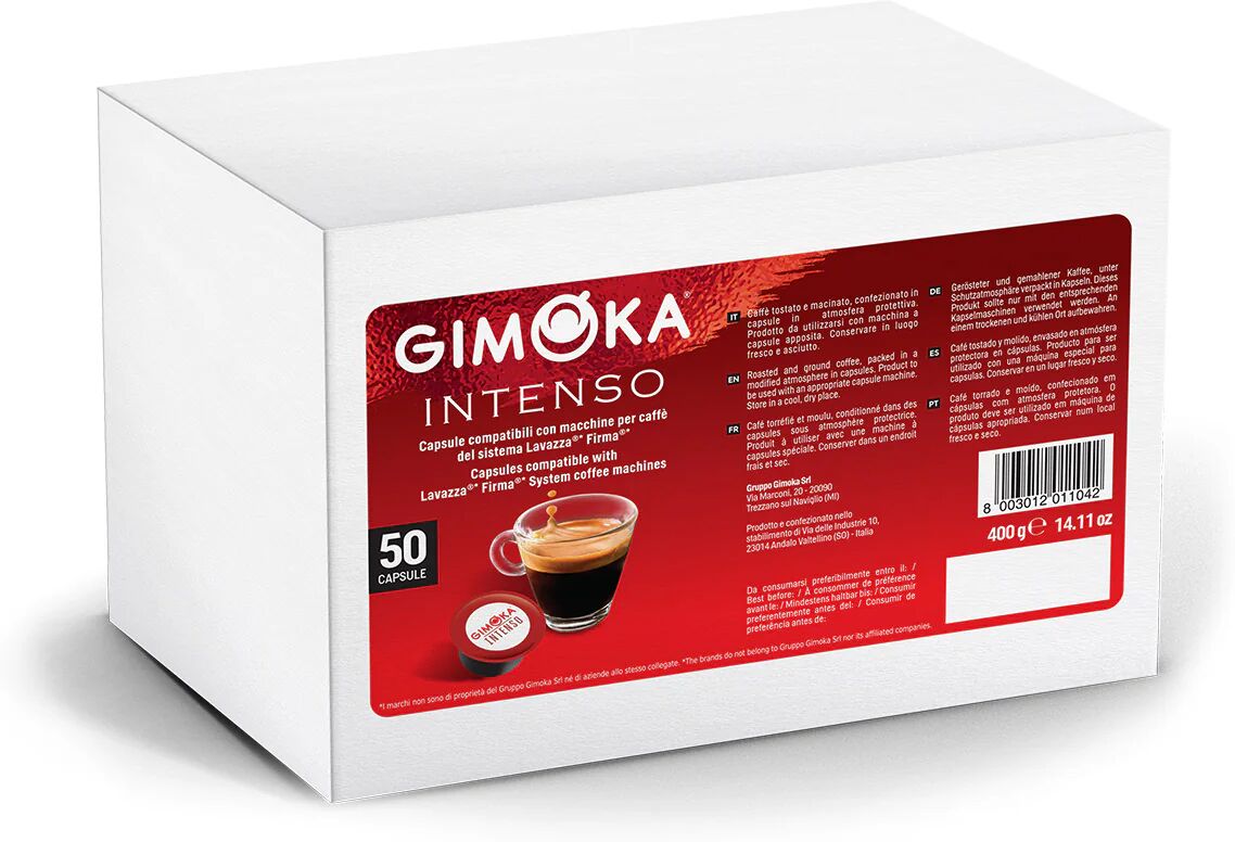 Gimoka 50 Capsule Espresso Intenso compatibili con sistema Lavazza Firma