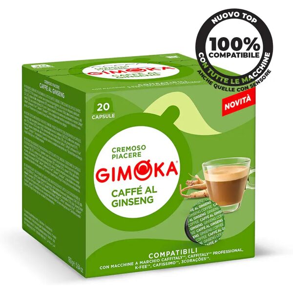 gimoka 20 capsule caffè al ginseng compatibili con sistema caffitaly