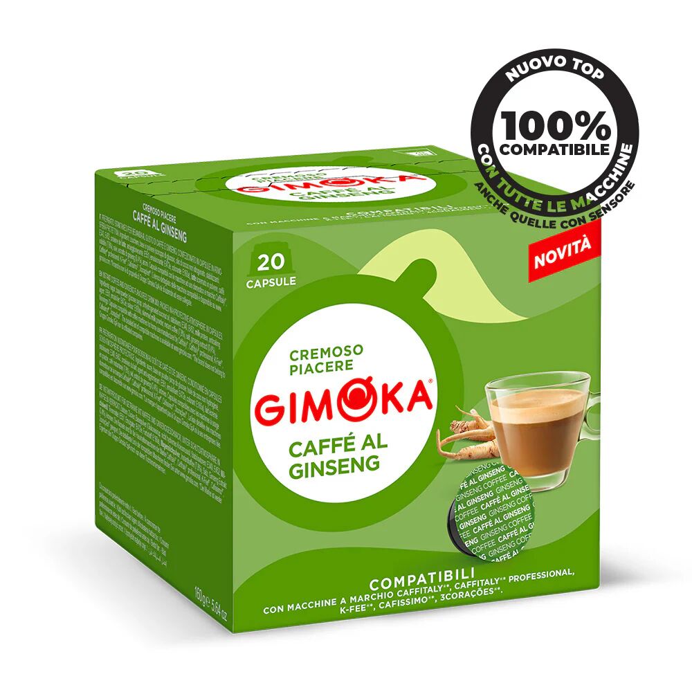 Gimoka 20 Capsule Caffè Al Ginseng compatibili con sistema Caffitaly