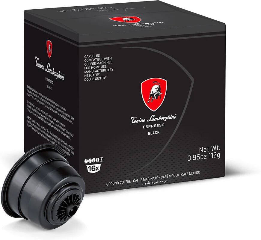 Tonino Lamborghini 16 Capsule Black compatibili con sistema NESCAFÉ® Dolce Gusto®