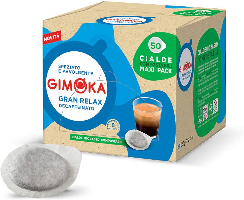 Gimoka 50 Cialde Decaffeinato Gran Relax compatibili con sistema ESE 44mm