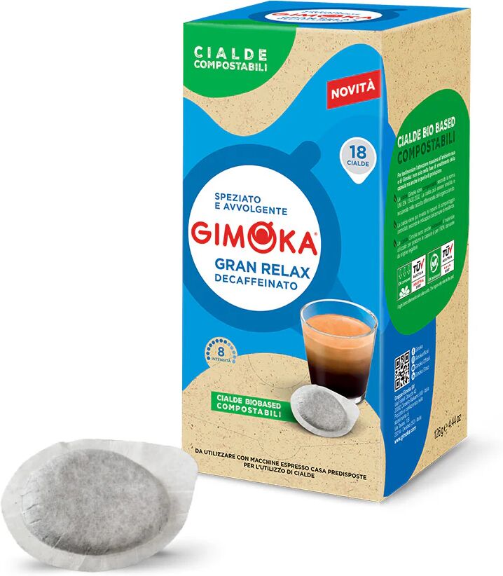 Gimoka 18 Cialde Gran Relax Decaffeinato compatibili con sistema ESE 44mm