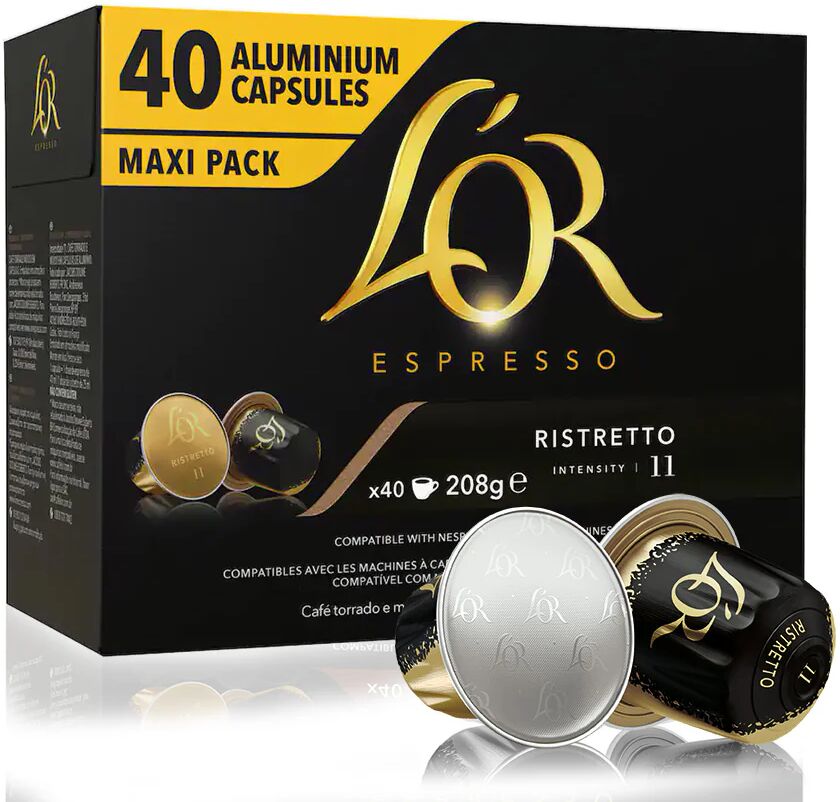 L'OR 200 Capsule Ristretto compatibili con sistema Nespresso®