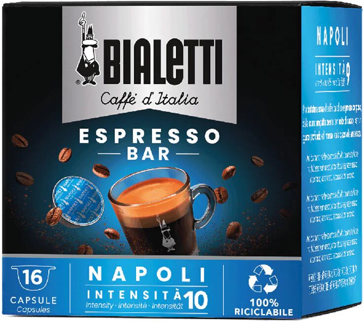 Bialetti 16 Capsule Napoli compatibili con sistema Mokespresso