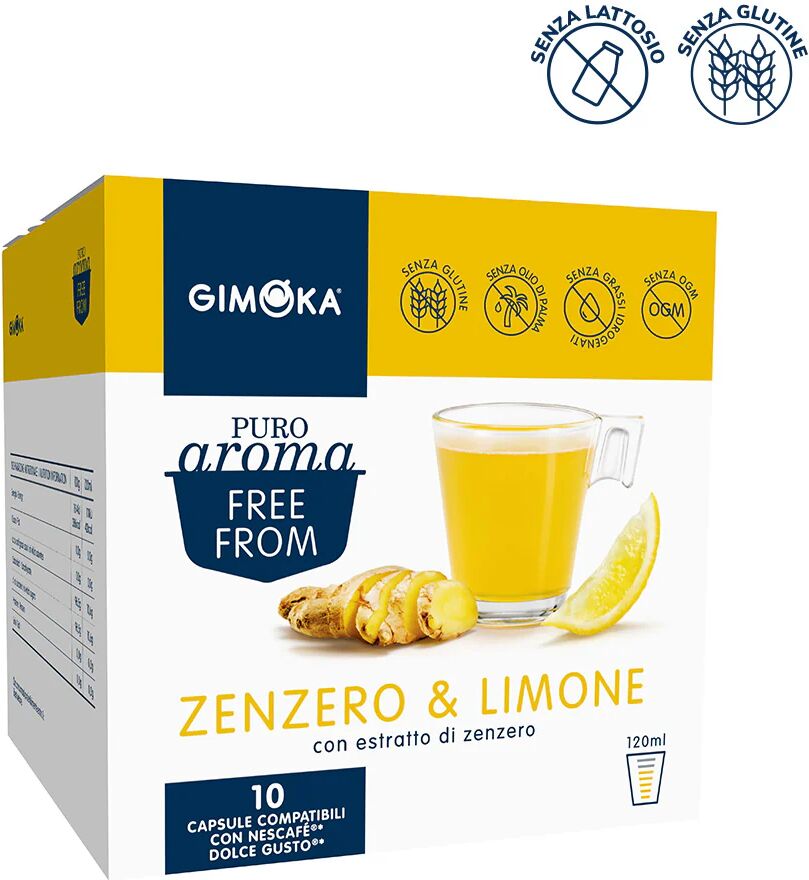 Gimoka 30 Capsule Zenzero E Limone Solubile compatibili con sistema NESCAFÉ® Dolce Gusto®