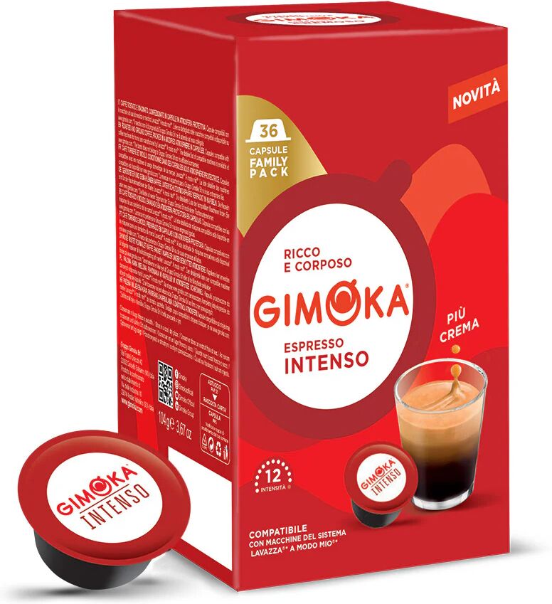 Gimoka 144 Capsule Intenso compatibili con sistema Lavazza a Modo Mio