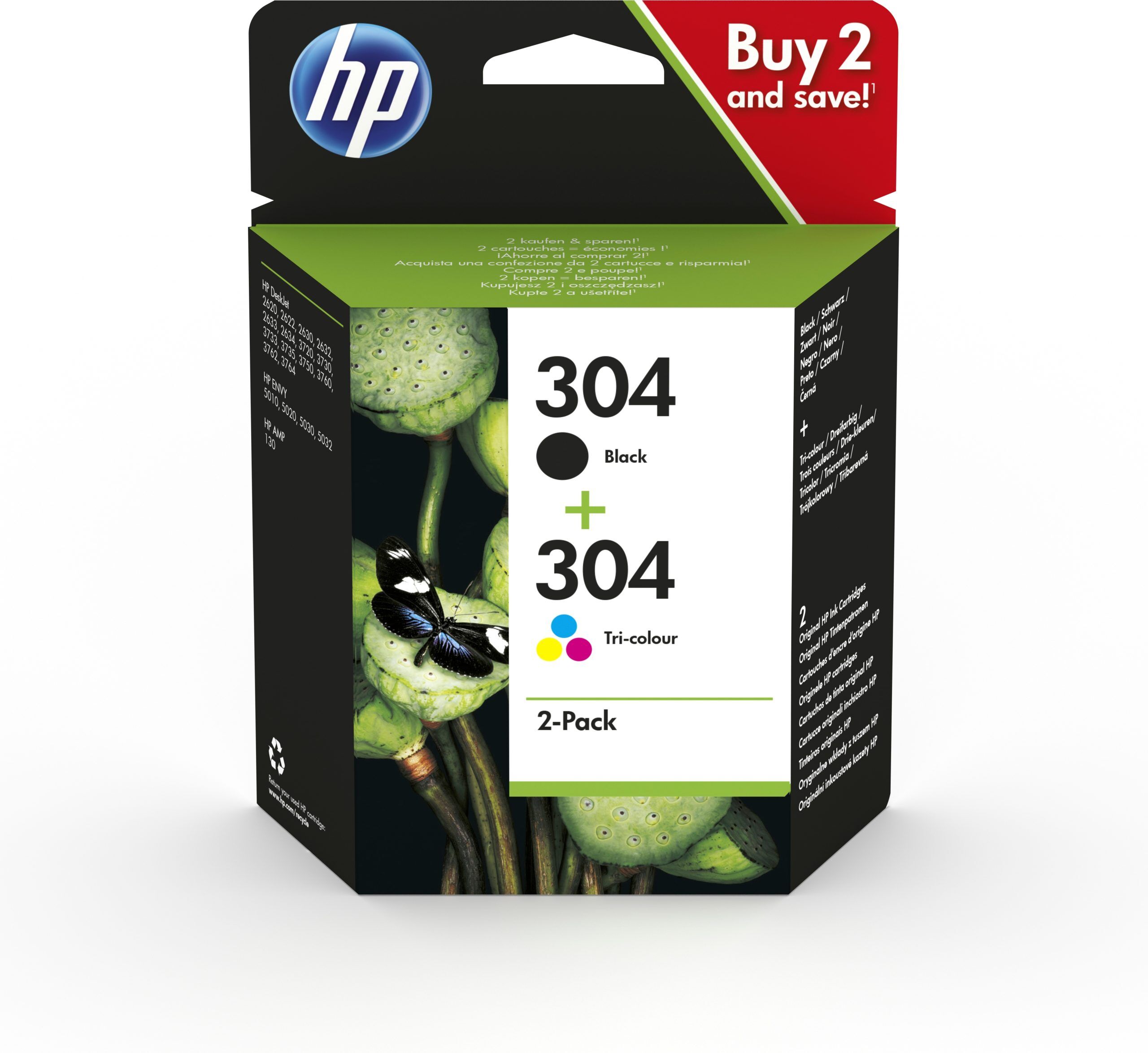 HP Originale Cartuccia Hewlett Packard 304 + 304 nero + colore  3JB05AE#301