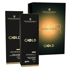 MONACELLI Gold20 Kit Lifting Effect Goldenoil 50 Ml + Intragold 10 Ml Trattamento Intensivo Capelli