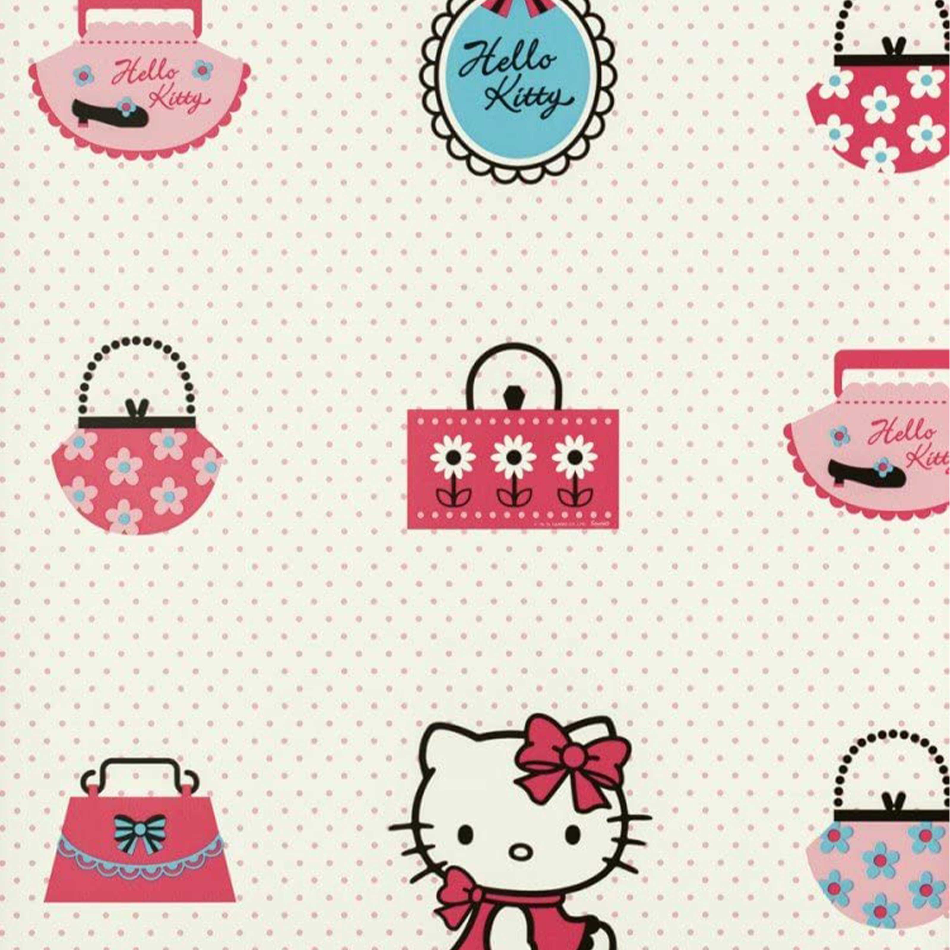 Eternal Parquet €0,94 al mq - Rotolo da 5,3mq di Carta da Parati TNT alta qualità HELLO KITTY