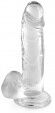 Pure Dildo Ventosa Jelly con Testicoli Trasparente L