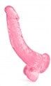 Pure Dildo Ventosa Jelly Realistico con Testicoli Rosa XL