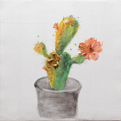 Inspire Quadro dipinto a mano Cactus3 30x30 cm