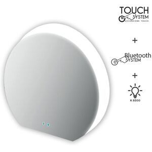 BH Specchio mezzaluna LED retroilluminato accensione touch con casse Bluetooth 98X109