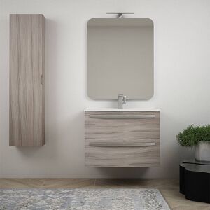 BH Mobile Bagno Sospeso 75 cm con specchio e colonna.