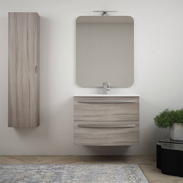 bh mobile bagno sospeso 75 cm con specchio e colonna.