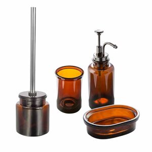 CipÃ¬ Set accessori 4 pezzi in vetro ambra serie Pharmacy di  Dispenser Bicchiere Porta sapone Scopino