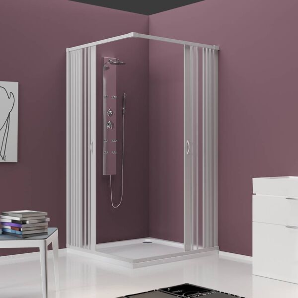 eden cabina doccia 80x80 riducibile reversibile a soffietto in pvc