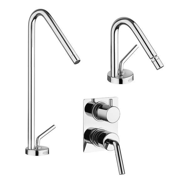 jacuzzi set miscelatori serie lumos lavabo bidet e doccia incasso con deviatore  rubinetteria