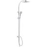 Mel Colonna doccia a sezione rettangolare con deviatore doccetta anticalcare soffione INOX 25X25