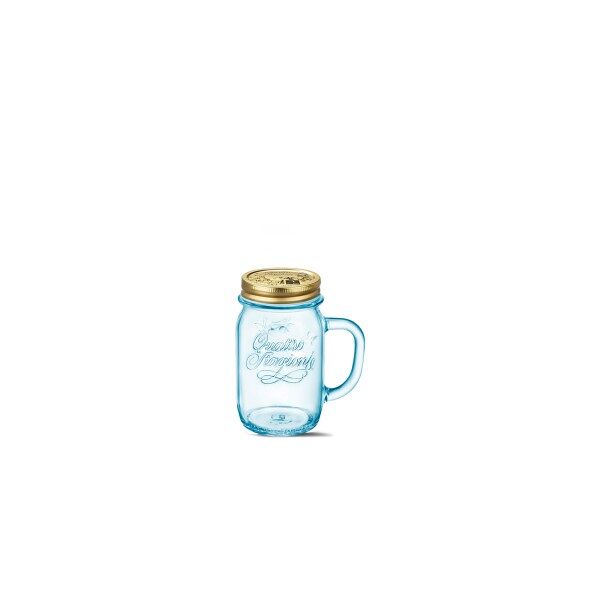 bicchiere professionale vaso con manico 41,5 cl azzurro