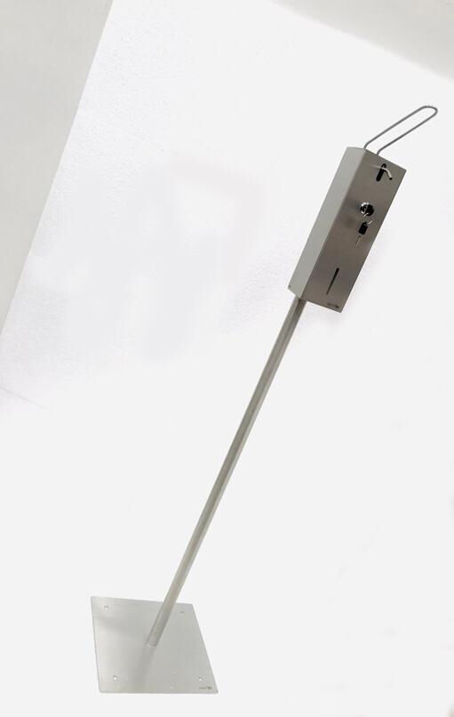 Synclean COLONNINA PIANTANA DISPENSER ACCIAIO INOX a GOMITO per GEL IGIENIZZANTE completo robustissimo anche da esterno marca Synclean COLONNINA PIANTANA DISPENSER ACCIAIO INOX a GOMITO per GEL IGIENIZZANTE completo robustissimo anche da esterno marca