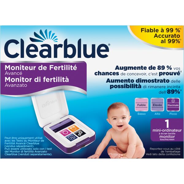 clearblue monitor di fertilità avanzato aumenta le tue probabilità di rimanere incinta 1 monitor (stick di test venduti separatamente)