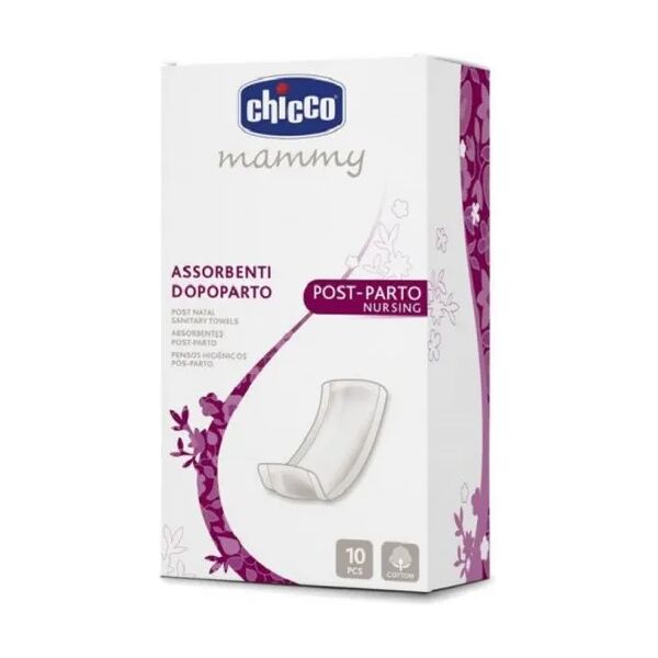 chicco assorbenti post parto in cotone 10 pezzi