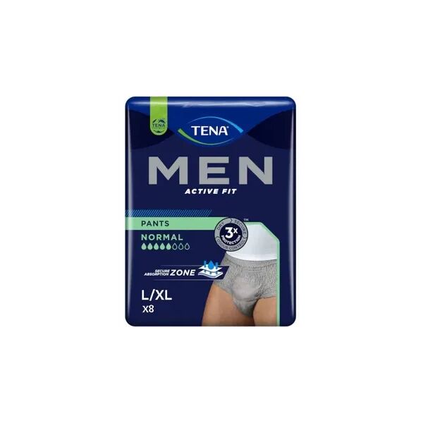 tena men active fit slip assorbenti uomo taglia l/xl 8 pezzi