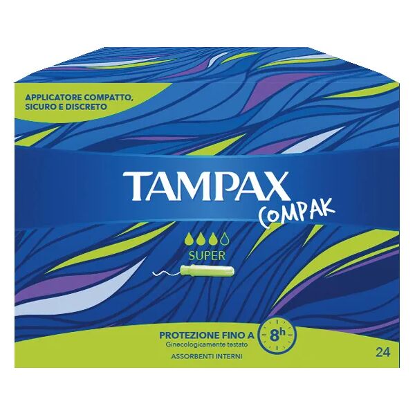 tampax compak super assorbenti flusso medio forte 24 pezzi