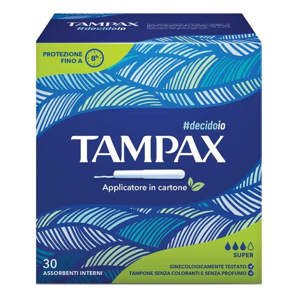 tampax super blu box assorbente interno flusso leggero medio 30 pezzi