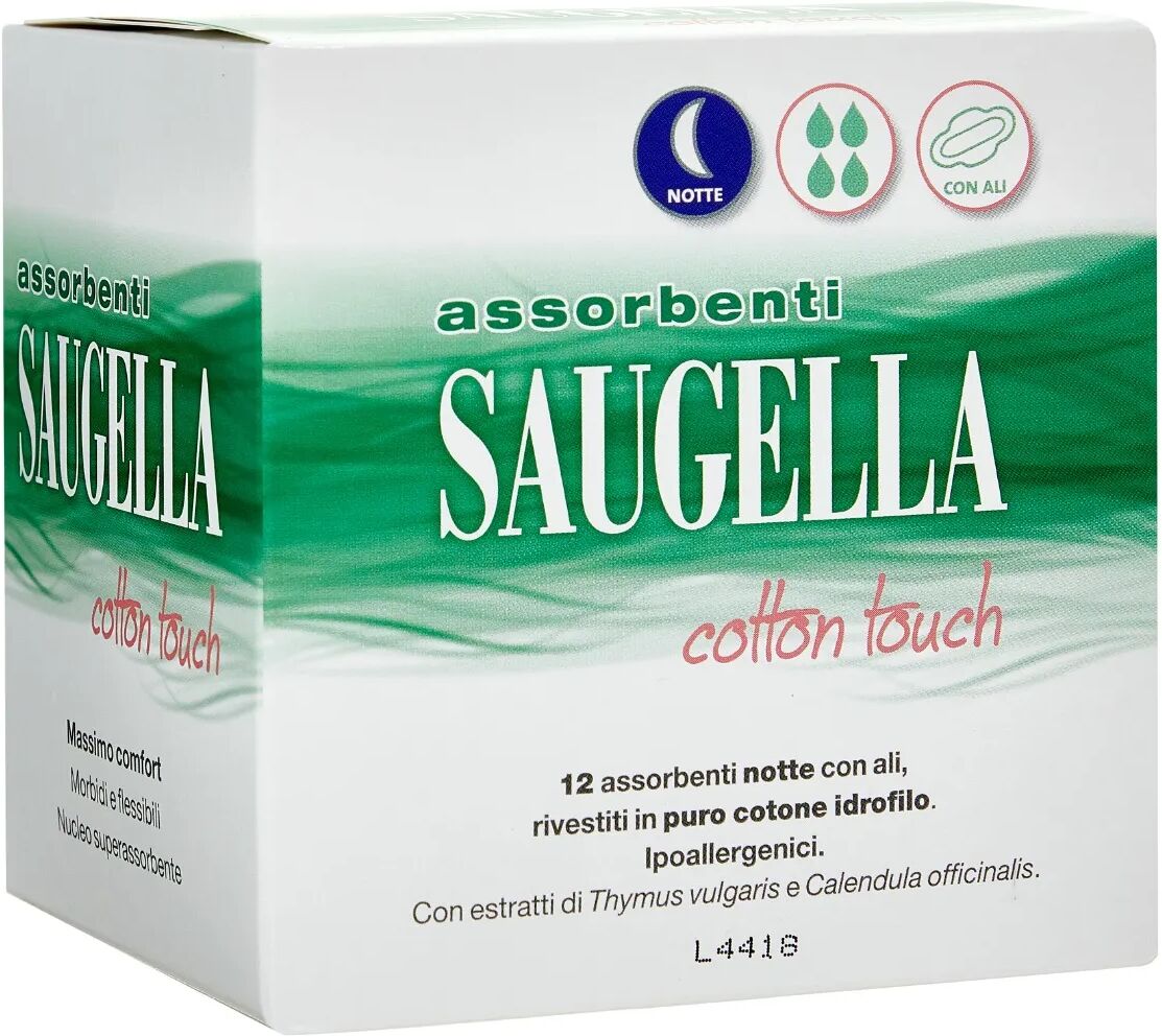 saugella cotton touch assorbenti notte con ali 12 pezzi