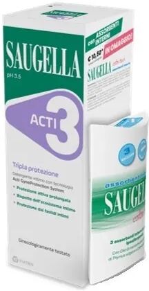 saugella promo detergente intimo acti3 250ml + assorbenti interni in regalo