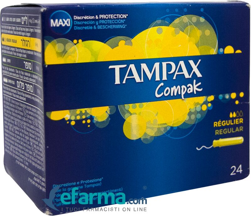 tampax compak regular assorbenti interni flusso leggero medio 24 pezzi