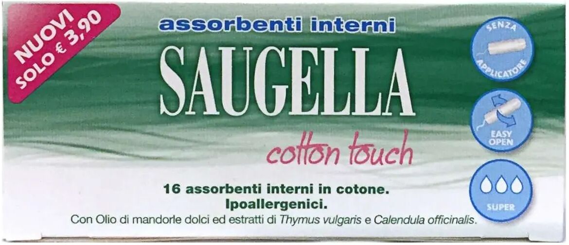 saugella cotton touch assorbenti interni super promo 16 pezzi