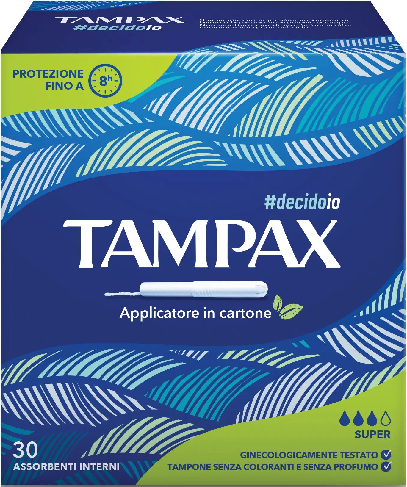 Tampax Super Blu Box Assorbente Interno Flusso Leggero Medio 30 Pezzi