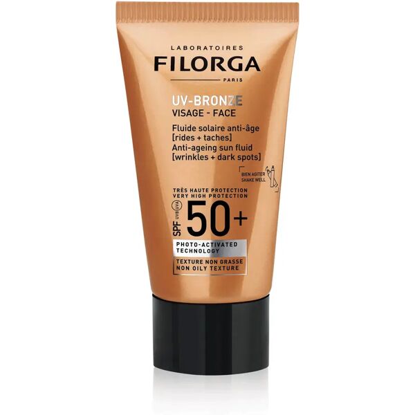 filorga uv-bronze face spf 50+ fluido solare anti-età 40 ml