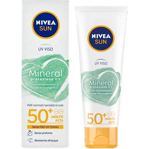 nivea sun viso mineral uv protezione solare molto alta spf 50+ 50 ml