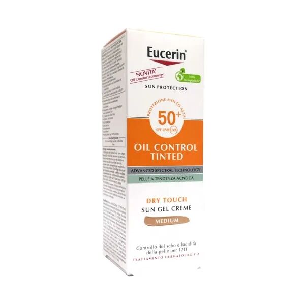 eucerin oil control tinted gel creme spf50+ colore medium pelle a tendenza acneica 50 ml