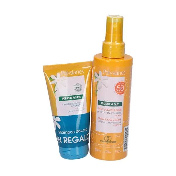 klorane promo spray solare sublime spf 50 + shampoo doccia doposole