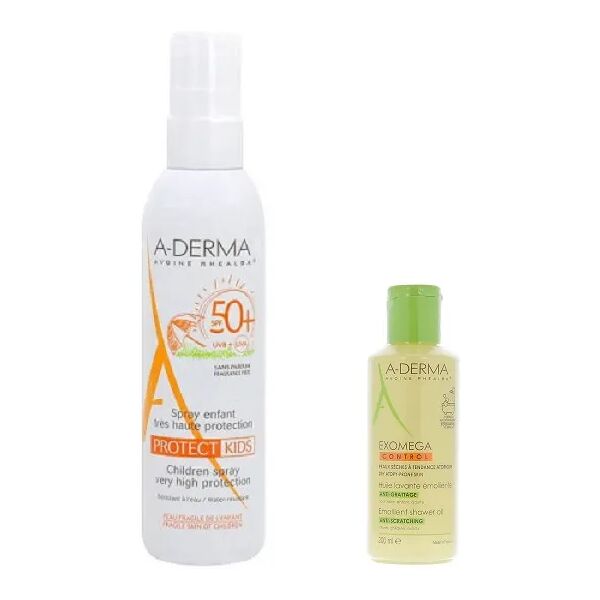 a-derma protect kids duo spray spf50+ 200ml+ olio exomega omaggio 100ml