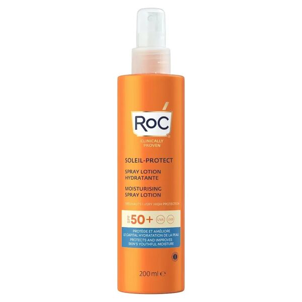 roc soleil lozione spray solare corpo spf 50+ idratante 200 ml