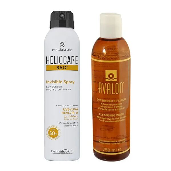 heliocare invisible spray 50+ 200 ml + avalon detergente fluido 250 ml