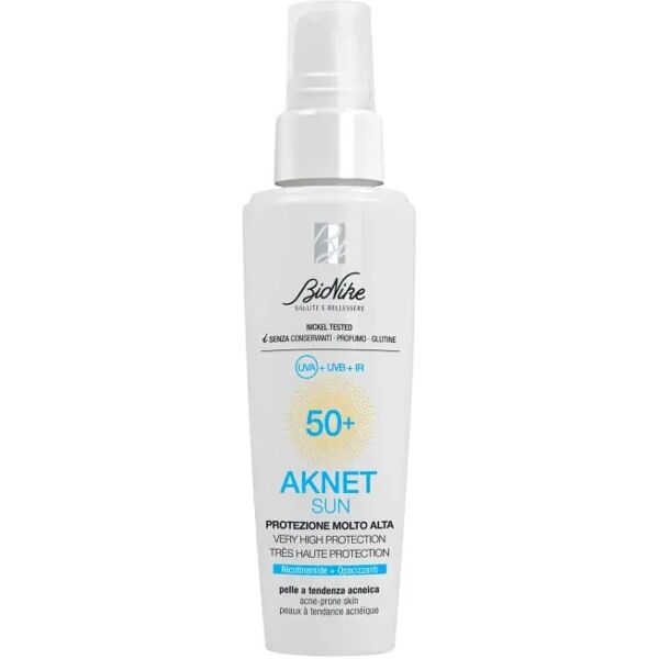 bionike aknet sun protezione solare spf 50+ per pelle a tendenza acneica 50 ml