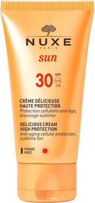 nuxe sun crema deliziosa protezione solare viso spf 30 anti-età 50 ml