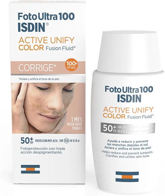 isdin foto ultra 100 active unify color fluido solare uniformante colorato 50 ml