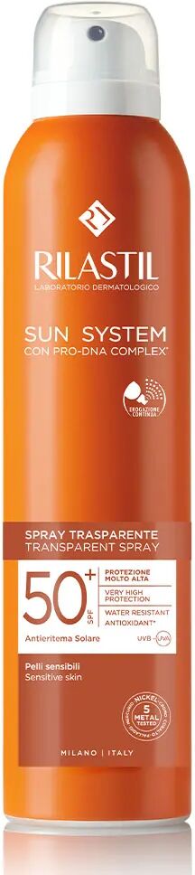 rilastil sun system spray solare trasparente spf 50+ protezione corpo 200 ml