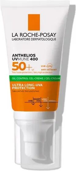 la roche posay anthelios gel crema solare viso tocco secco anti-lucidità 50+spf 50 ml