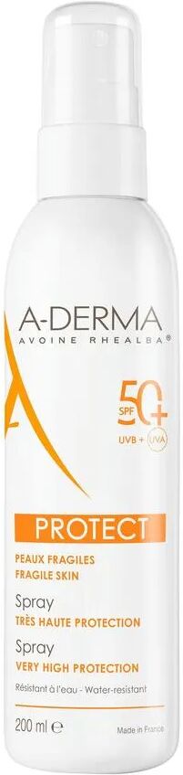 a-derma protect spray solare corpo spf 50+ protezione molto alta 200 ml